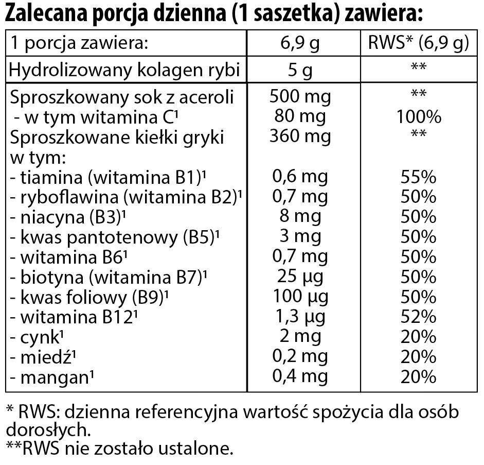 Kolagen Plent BEAUTY czarny bez w saszetkach