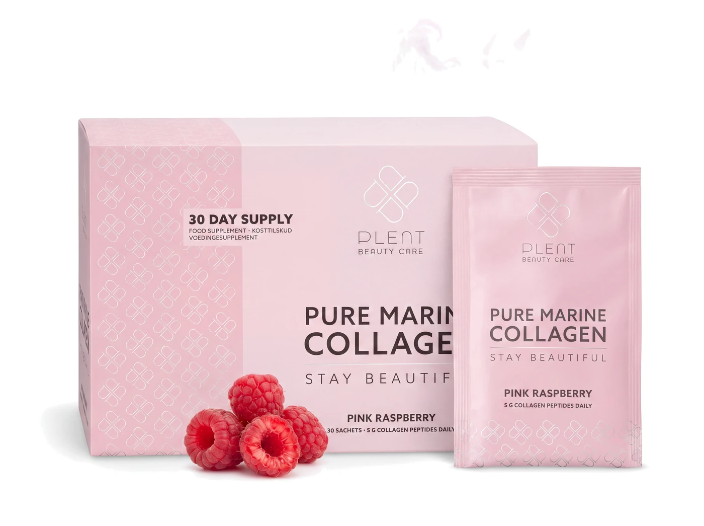 PLENT PURE różowa malina, kolagen rybi, 30 saszetek